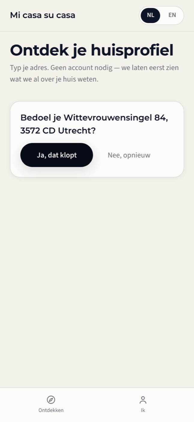 Bedoel je …? — Adres eerst