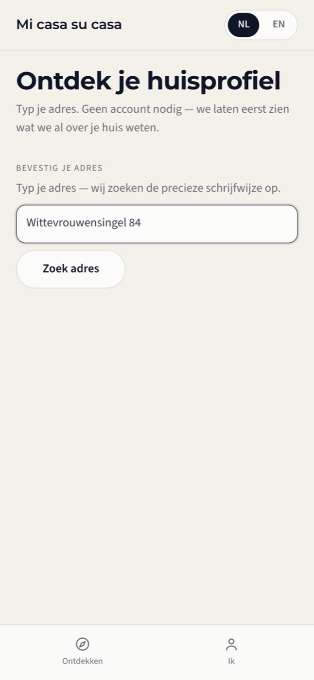 Adres typen — Adres eerst