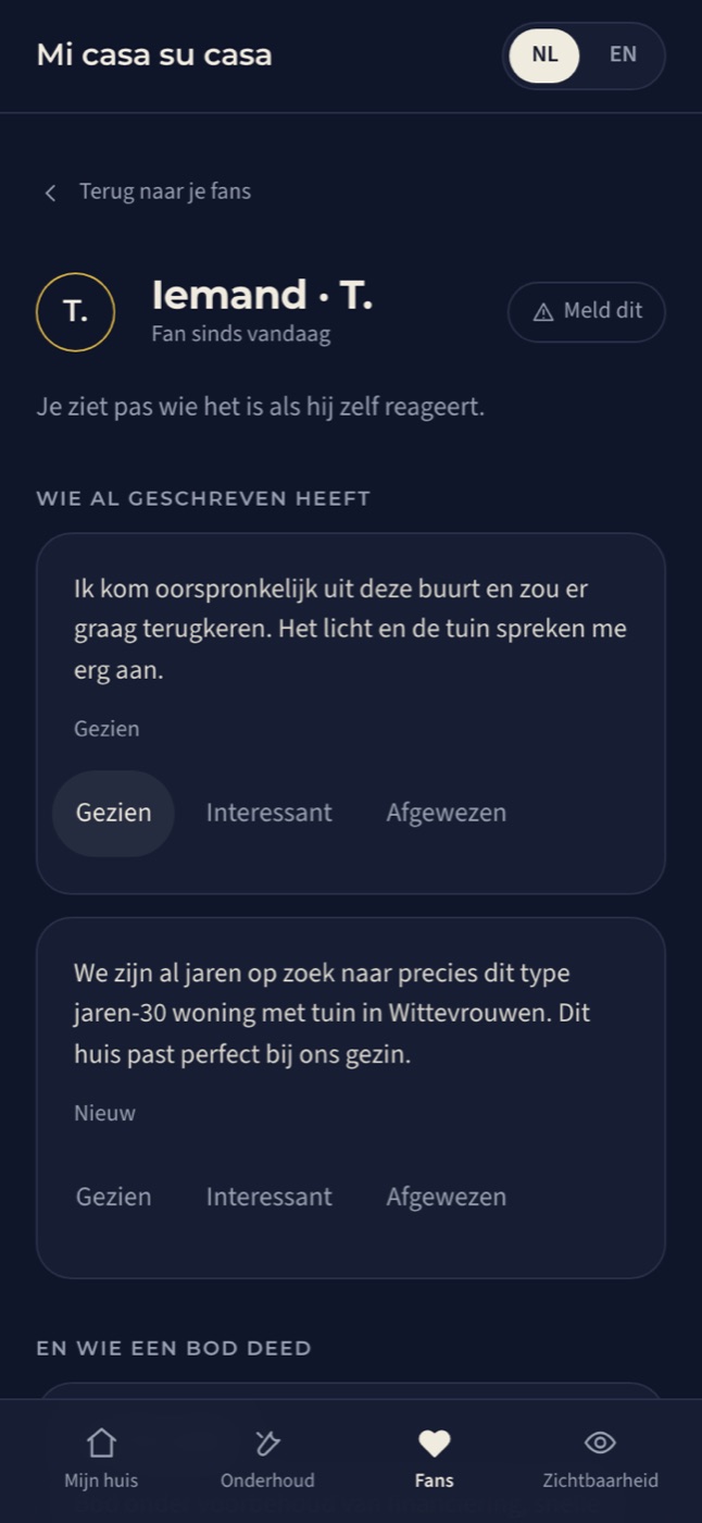 Eén fan — Fan-detail (Sanne)