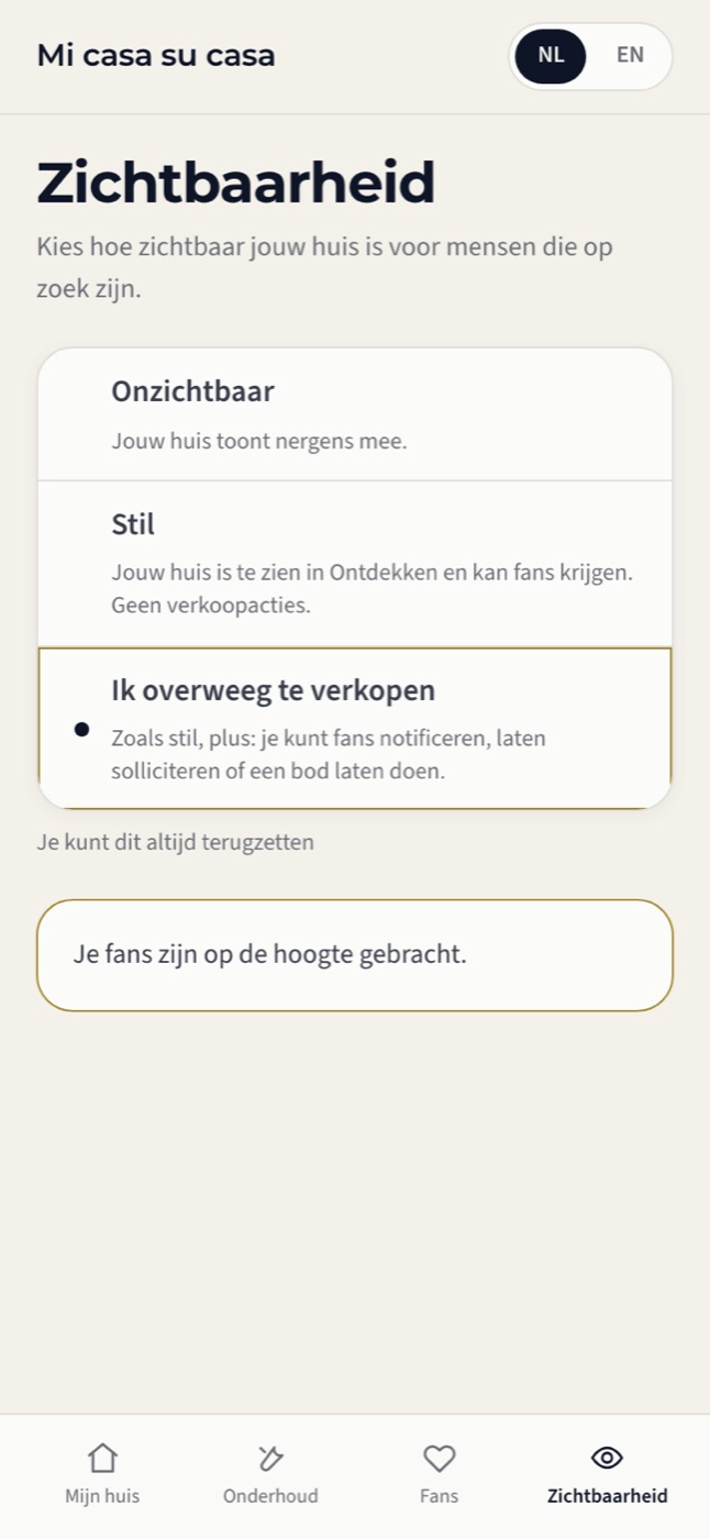 Notificeer je fans — Zichtbaarheid