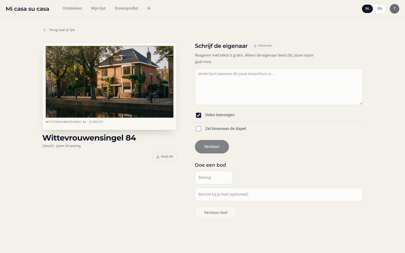 Premium — De brief aan een huis (Tom)